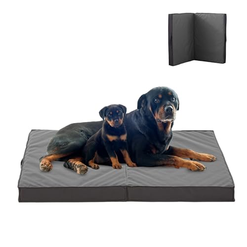 Outdoor Dog Bed for Large Dogs, Waterproof & Washable, Foldable & Orthopedic, 41" All Weather - color: Grey, size: X-Large
