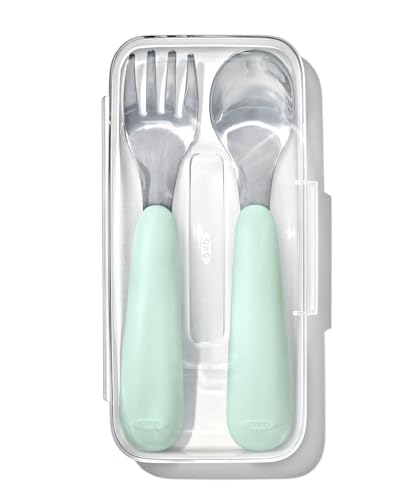 OXO Tot On-The-Go Fork and Spoon Set - Opal - color: Opal