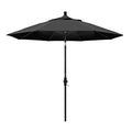 California Umbrella 9' Round Aluminum Patio Umbrella, Crank Lift, Collar Tilt, Bronze Pole, Black Olefin - color: Black