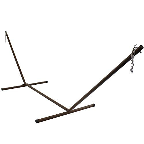 Sunnydaze Double Hammock Stand for Outside - 400-Pound Capacity Indoor/Outdoor Hammock Frame - Bronze Powder-Coated Finish - 15-Foot - color: Bronze, size: 15 ft