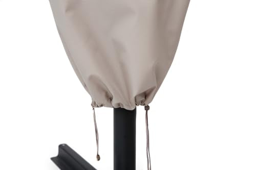 Patio Umbrella Cover with Rod for 7 to 11 Ft Umbrellas & 15 Ft Double-Sided Umbrellas, Protective Waterproof Cover with Zipper, Beige - color: Beige, size: Cantilever 7'-11' or 15' Double Sided