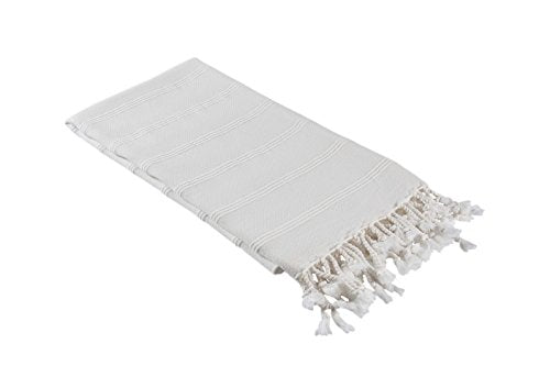 InfuseZen Stonewashed Turkish Bath & Beach Towel –100% Organic Turkish Cotton - Soft, Lightweight, Absorbent - Quick Dry, Sand Free - Pool, Shower, Travel - Peshtemal, Hammam Spa Towel - Off White - color: Almost White