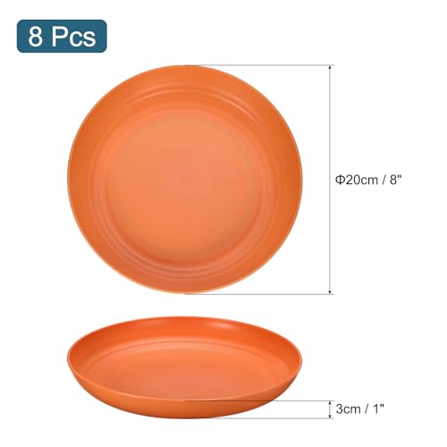 uxcell 8Pcs Plastic Plates Set, 10 Inch Unbreakable Dinner Plates Set Plastic Plates Reusable Dishwasher & Microwave Safe for Restaurants Kitchen Food Outdoor Camping, Orange - color: Orange, size: 10"