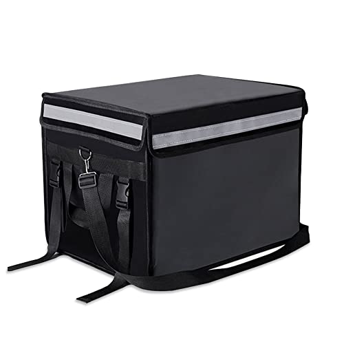 Insulated Bags For Food Delivery XL - 18.1" x 13.8" x 13.8", Commercial Insulated Food Delivery Bag w/ Divider, Waterproof & Foldable Catering Bag Food Deliveries, Delivery Pizza Bags 12 Inches - color: Black, size: 48 L