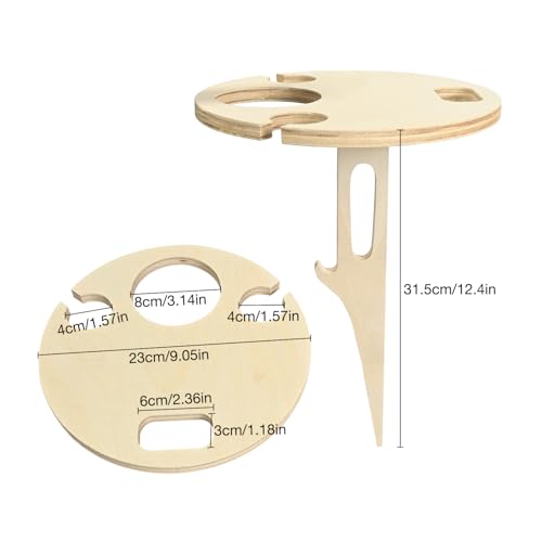 Portable Folding Wine Table Holder for Outdoor Picnic, Beach, Camping & Garden - Sturdy Compact Wine Glass Stand for Travel, Lawn, Parties