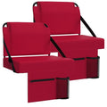 2pcs Stadium Seat for Bleachers with Back Support，Portable Bleacher Chairs with Back and Cushion，Includes Shoulder Strap and Cup Holder - color: Maroon,2 Pack
