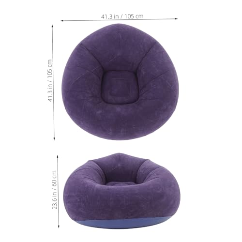 PRETYZOOM Inflatable Lazy Chair for Adults Portable Flocked Bean Bag Sofa for Indoor Living Room Bedroom Camping and Outdoor Relaxation Includes Pump Compact and Space-Saving Design