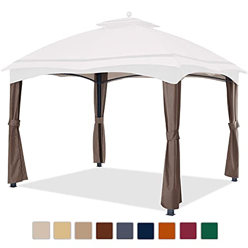ABCCANOPY Gazebo Replacement Pole Covering Curtains for #GF-12S004B-1, Brown - color: Brown, size: 4 Pcs Pole Curtains