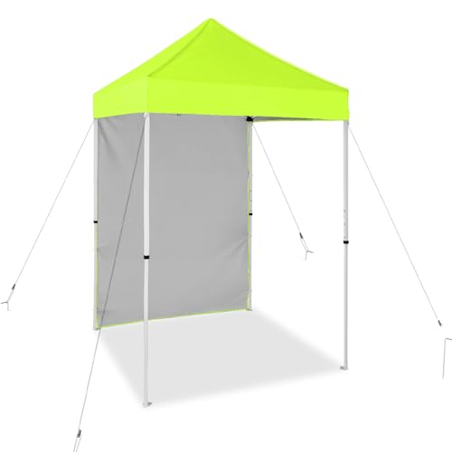 EAGLE PEAK Pop up Canopy 5x5, Outdoor Portable Canopy Tent with One Removable Sunwall, Carry Bag Included, Neon Green - color: Fluorescent Green