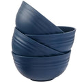 Unbreakable Wheat Straw Cereal Bowls Set of 4, 24 OZ Microwave and Dishwasher Safe Lightweight Soup and Salad Bowl Sets, Reusable Dessert Bowls for Rice, Pasta, Snack, Fruit, BPA Free (Dark Blue) - color: Dark Blue
