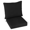 Giantex Patio Cushion Set, Outdoor Chair Seat Pads w/Non-Slip Rope Belts, Detachable Patio Furniture Cushions, Thick Seat Cushion & Back Cushion for Living Room Floor Sofa Patio Garden Chair (Black) - color: Black