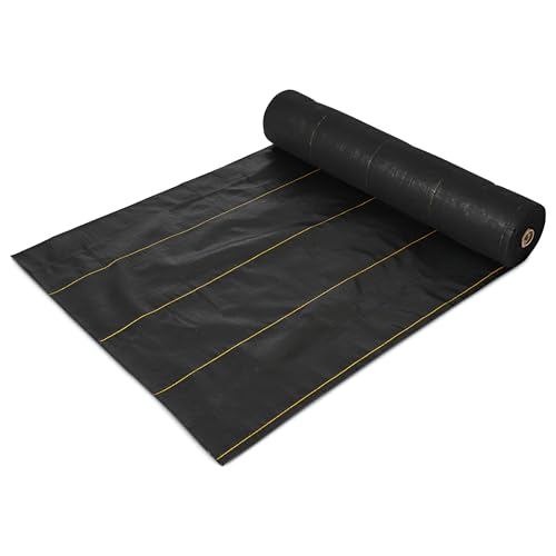 Dewitt Pro-5 Weed Barrier Fabric 5 oz, 4 x 250 Feet – Heavy-Duty Woven Landscape Ground Cover Mat for Raised Garden Bed, Greenhouse Gardening, Outdoor Landscaping, and Commercial Planting - size: 1 Pack, style: 4' x 250'