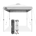 EAGLE PEAK Pop Up Canopy Tent with Wheeled Carry Bag, 8 Stakes, 4 Ropes, Easy Set Up Tent Canopy, 8x8 ft, White - color: White, size: 8x8
