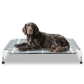 Elevated Raised Outdoor Dog Bed - Cooling Lifted Outside Dogs Cot Bed with Non-Slip Feet Dog Hammock Bed with Stainless Steel Frame Portable Puppy Pet Bed for Indoor & Outdoor - size: (M-):34'' x 20'' x 6''