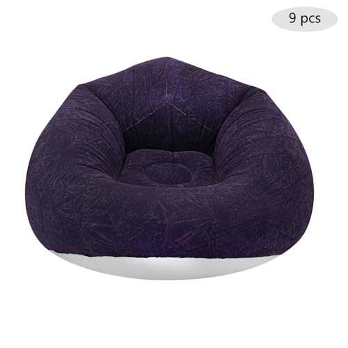 9 Pieces Inflatable Sofa with 2 Foot Pumps, Inflatable Chairs for Adults Kids, Blow Up Couch Camping Lounger, 264LBS Portable Air Sofa for Indoor Outdoor Party, Dark Blue