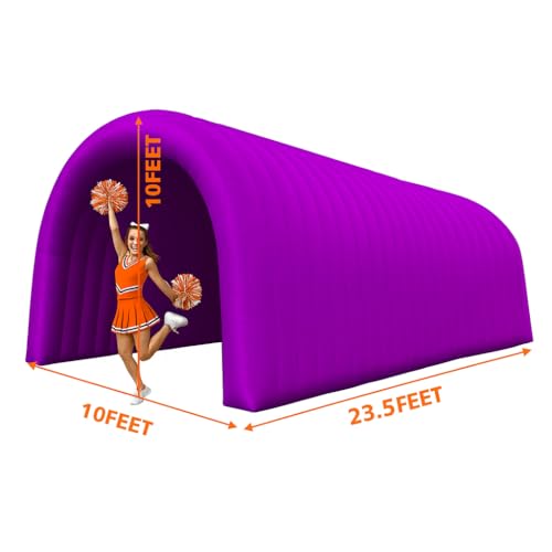23x10x10FT Quick Setup Inflatable Tunnel Arch - for Sports Games, Trade Shows & Promotions (Blower Included) - color: Purple, size: 24FT