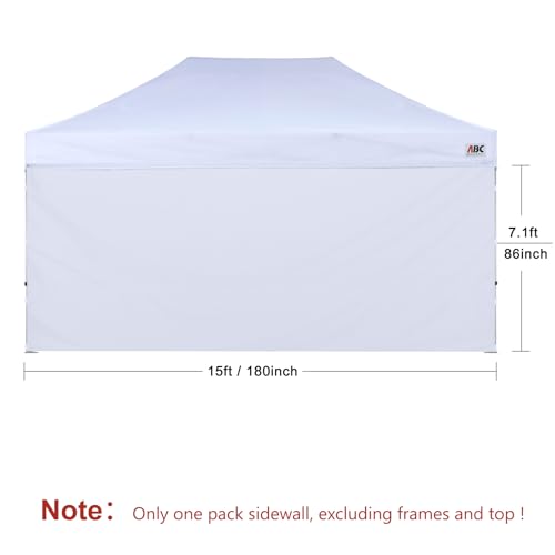 ABCCANOPY Instant Canopy SunWall 10x15 FT, 1 Pack Sidewall Only, No Frame or Top, White - color: White, size: 10x15