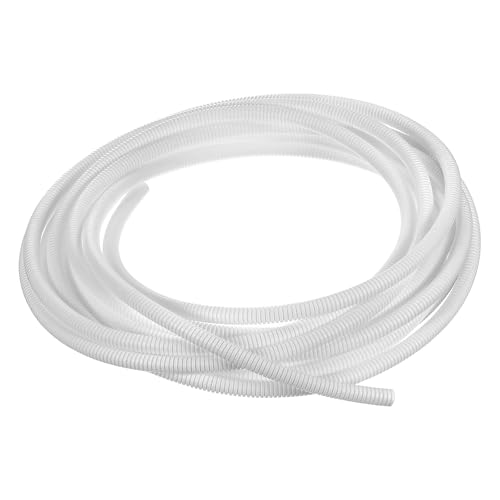uxcell 1/4 Inch x 16.5 Ft Split Wire Loom Tubing, Guard Convoluted Flex, Protective Split Cable Conduit, Flexible Wire Protector Tubing, Electrical Cord Cover, White - color: White, size: 1/4 Inch x 16.5 Ft