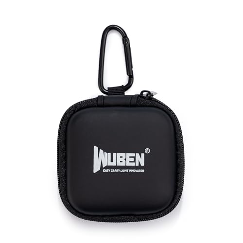 WUBEN G5 Flashlight Holster, EDC Mini Flashlight Pouch 75 * 75 * 30mm, Portable Storage Carry Case with Carabiner Clip for Outdoor Camping Hiking (Flashlight Not Included) - color: Black(G5 Box)