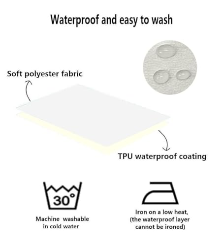 Waterproof Dog Bed Liner with Zipper Washable Extra Large for 54 x 44 Inch Dog Beds - size: 54x44x4 inch