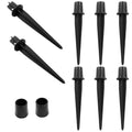Biaungdo 8 Pack Metal Stakes, 5.3 Inch Solar Light Replacement Stakes, Black Outdoor Ground Stake for Yard Landscape Garden Pathway Patio Lamps Pole