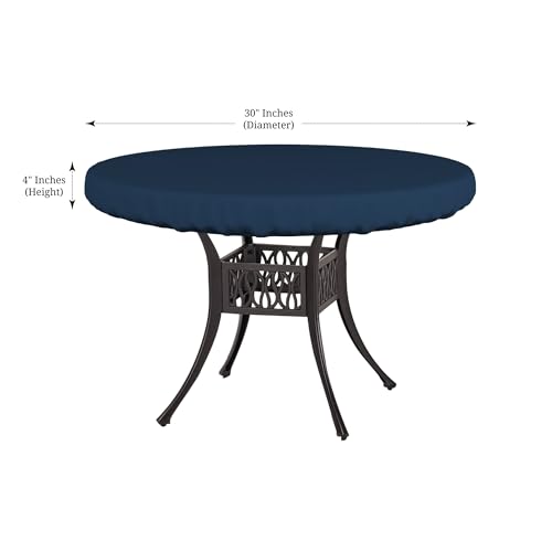 Covers & All Round Table Top Cover, 12 Oz Waterproof UV & Weather Resistant Patio Table Cover, Outdoor Table Cover for Patio Outdoor Furniture & Coffee Table (30" Dia x 4" H Inches, Blue) - color: Blue, size: 30" Dia x 4" H
