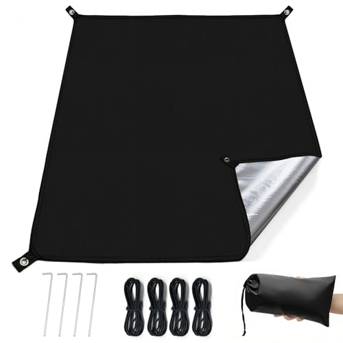 KRUI Tent Footprint, PU 2000 Waterproof Camping Tarp, Durable Tent Floor Saver for Hiking, Backpacking, Hammock, Beach and Picnic - size: 3 Person - 86“ x 74”