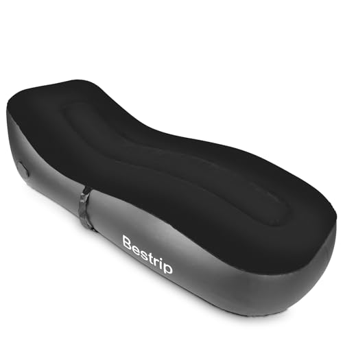 Bestrip Auto Inflatable Couch Lounger, Air Mattress Sofa Bed with Rechargeable Air Pump - color: Black, size: Single