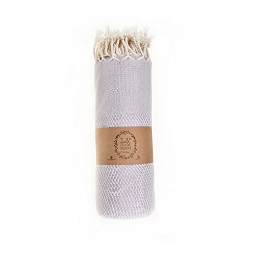 Beach Towel | Cotton Beach Towels, Easy to Carry, Sand Free, Highly Absorbent, Quick Dry, Turkish Towels for Travel Camping Bath Sauna Beach Gym Pool Yoga SPA by Lahammam, Akasya, Lilac - color: Lilac, size: Akasya