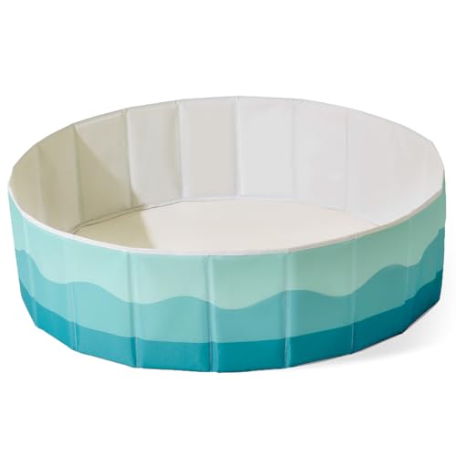 40Inch Kids Ball Pit, Foldable & Portable & Reusable Balls Pool for Toddlers,Playpen/Fence for Baby, Play Pool for Dog, Indoor & Outdoor Use, Oversized(Sea Blue) - color: Blue Sea