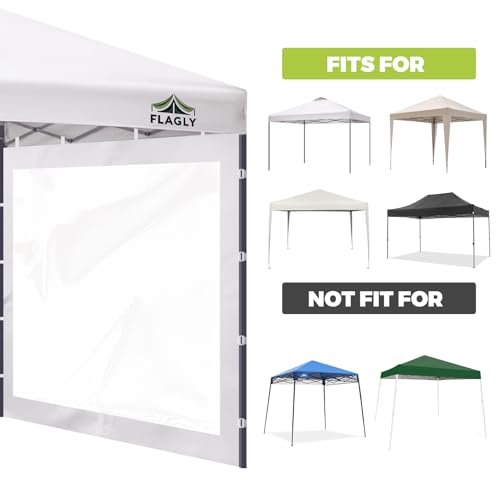 Instant Canopy Sidewalls for 10x10 Pop Up Canopy Tent, 300D Waterproof Material for Outdoor Events, Vendor Booths, and Privacy (Sidewalls Only) (White, 10x10ft-clear Window) - color: White, size: 10x10ft-clearwindow