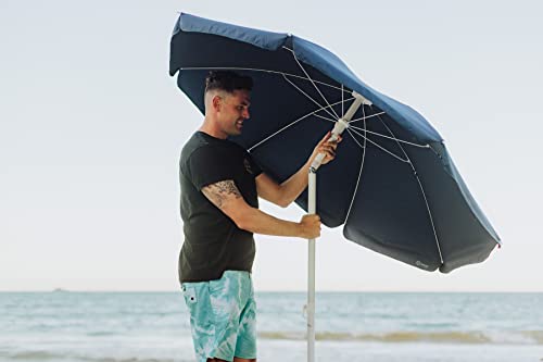 PICNIC TIME 5.5 Ft Portable Beach Umbrella, Lightweight UV Protection Sunshade with Tilt Pole & Carry Bag, Outdoor Canopy Umbrella for Beach, Sand, Pool, Patio, Camping, Travel, or Backyard Shade, (Navy Blue) - color: Navy Blue