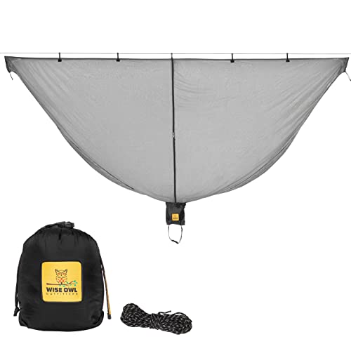Wise Owl Outfitters Hammock Bug Net – Mosquito Net for Hammock, Lightweight Bug Netting for Camping, Hiking, Backpacking, Forest & Outdoor Use - color: Black