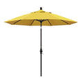 California Umbrella 9' Round Aluminum Patio Umbrella, Crank Lift, Collar Tilt, Bronze Pole, Lemon Olefin - color: Lemon