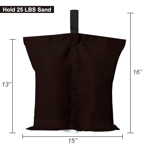 ABCCANOPY Canopy Weights 120 LBS Gazebo Tent Sand Bags,4-Pack Brown (Without Sand) - color: Brown, size: 120 LBS