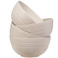 Unbreakable Wheat Straw Cereal Bowls Set of 4, 24 OZ Microwave and Dishwasher Safe Lightweight Soup and Salad Bowl Sets, Reusable Dessert Bowls for Rice, Pasta, Snack, Fruit, BPA Free (Beige) - color: Beige