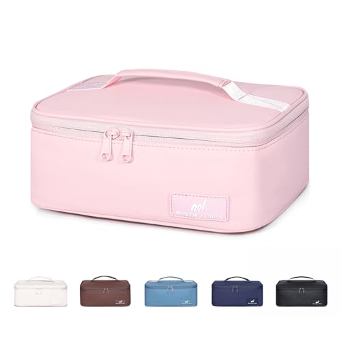 NOL Natural Organic Lifestyle Insulated Lunch Bag for Adults – Compact Cooler Lunch Box with Food-Grade Lining, Waterproof Lunch Bag for Work, Travel | Portable Thermal Meal Tote with Handle, Pink - color: Pink, size: Small (4.5 Liters)