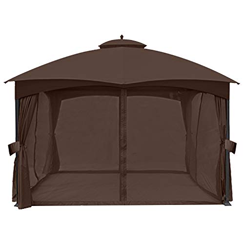 ABCCANOPY Gazebo Replacement Curtain 10'x12' - Universal Privacy Side Wall for Outdoor Gazebo, 4 Panel Only (Brown) - color: Brown, size: 4 Pcs Curtains