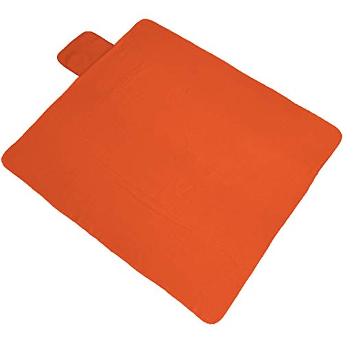 Threadart Personalized Embroidered Portable Blanket with Carrying Strap | Monogrammed Customized Travel Sports Stadium | Soft Fleece | 58in x 48in - Orange | for Picnic, Outdoor Blanket