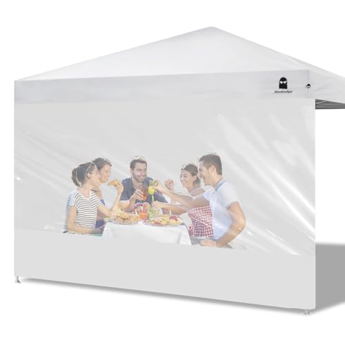 Clear Sidewall, Transparent Canopy Walls, Canopy Side Wall for 10x10 Pop Up Canopy - Straight Leg, Outdoor Instant Canopies Sidewall,1 Pack (White) - color: White - Spliceable