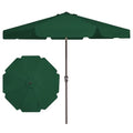 JEAREY 9 FT Patio Umbrella Outdoor, Table Umbrellas Market Umbrella w/Push Button Tilt/Crank, 8 Sturdy Ribs(Dark Green) - color: Dark Green