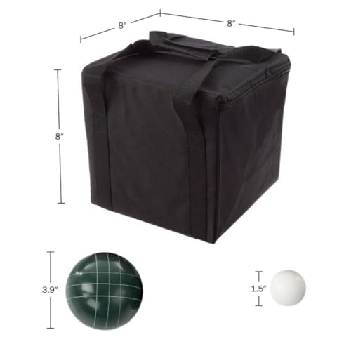 Trademark Games Bocce Ball Set Regulation Size - Lawn Game for Backyard or Beach - Includes Red and Green Bocce Balls, Pallino, and Carrying Case