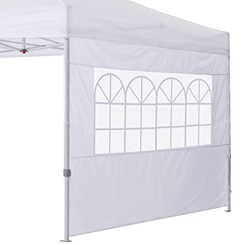 COOSHADE Instant Canopy SunWall 10x10 Canopy SideWall for Pop up Canopy Tent, 1 Pack Sidewall with Church Window Only, White - color: White, size: 10x10-Church Window