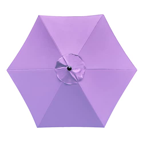 Sunnyglade 7.5ft Patio Umbrella Replacement Canopy Market Umbrella Top Outdoor Umbrella Canopy with 6 Ribs - color: Purple