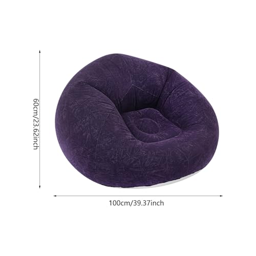 9 Pcs Inflatable Bean Bag 264.55 lbs Capacity Indoor and Outdoor Portable Foldable Flocking Fabric Inflatable Sofa Games Chairs with 2 Foot Air Pump for Living Room Bedroom (Dark Blue) - color: Dark Blue