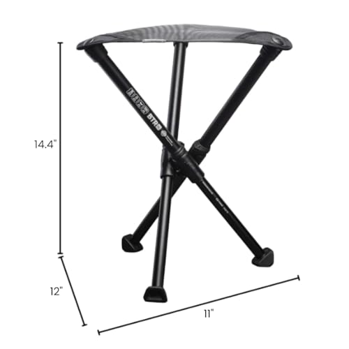 Hillsound BTR Stool for Ultralight Backpacking & Hiking, Lightweight Camping Chairs, Compact Portable Outdoor Seat, Hunting Adventures, Durable Tripod Design, Made in Korea - color: Black, size: 14"