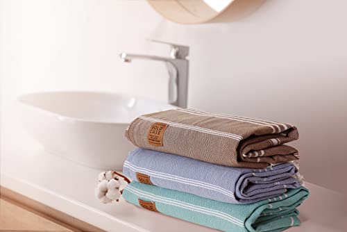Gold CASE LYCIA Turkish Beach Towel Set of 6 – 100% Cotton Turkish Beach Towels Bulk 70 x 38'' – LYCIA Oversized, Quick Dry & Sand Free Beach Towel – Lightweight Towels Set in Mocha Mousse - color: Brown-beige, style: Beach-Bath Towel Set