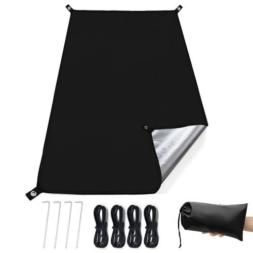 KRUI Tent Footprint, PU 2000 Waterproof Camping Tarp, Durable Tent Floor Saver for Hiking, Backpacking, Hammock, Beach and Picnic - size: 1-2 Person - 86“ x 51”