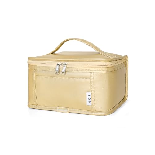 NOL Natural Organic Lifestyle Small Lunch Bag Mini Lunch Box Insulated Lunch Bag for Men/Women Leakproof Cooler Tote Bag Lightweight Nylon Waterproof Lunch Box For Work,Gold - color: Gold, size: Medium(5 Liters)
