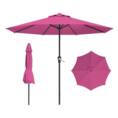 AreShark 12 FT Patio Umbrella for Outdoor, Outdoor Table Umbrella, Outdoor Patio Umbrellas with 8 Sturdy Ribs, Patio Umbrellas for Market, Garden, Deck, Backyard, Pool (Rose Pink) - color: Rose Pink, size: 12FT